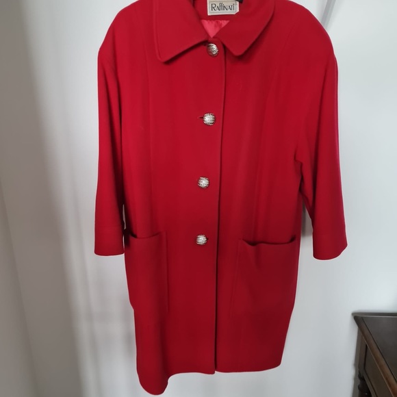 Fire engine red Raffini coat - Picture 2 of 4
